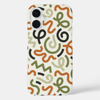 Tussen-euwse moderne golvende abstracte telefoonho iPhone 16 hoesje
