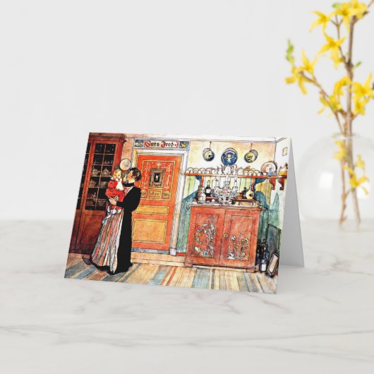 Tussen Kerstmis en New Aco, Carl Larsson art, Kaart (Gele Bloem)
