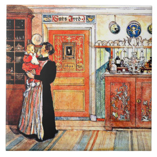 Tussen Kerstmis en Nieuw Aco, Carl Larsson, Tegeltje