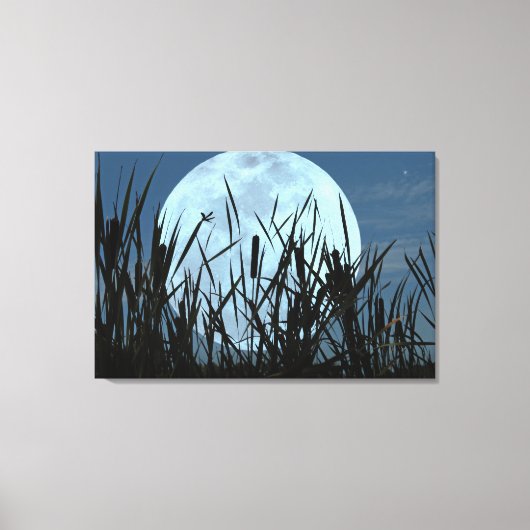 Tussen Maan en Marsh Canvas Art Print (Voorkant)