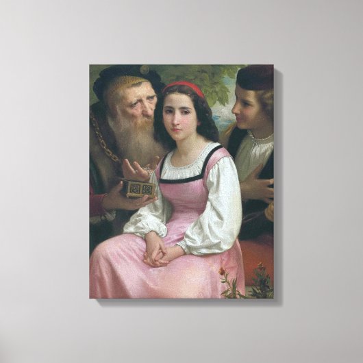 Tussen rijkdom en liefde (door Bouguereau) Canvas Afdruk (Voorkant)