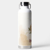 Tussen rood en groen beige goud botanisch waterfles (Voorkant)