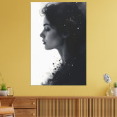 Tussen stilte en sterren canvas afdruk (Insitu (Woonkamer))