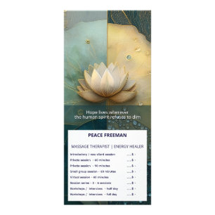 Tussen Water en Licht Lotus Bloem Design Reclamekaart