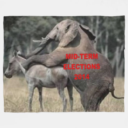 TUSSENTIJDSE VERKIEZINGEN 2014 FLEECE DEKEN (Voorkant (Horizontaal))