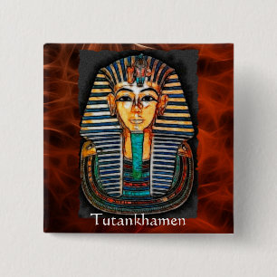 TUTANKHAMEN Pharaoh Gift Range Vierkante Button 5,1 Cm