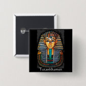 TUTANKHAMEN Pharaoh Gift Range Vierkante Button 5,1 Cm (Voorkant /achterkant)