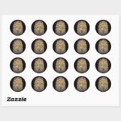 Tutankhamon's Golden Mask Ronde Sticker (Vel)