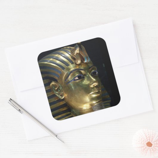 tutankhamun vierkante sticker (Envelop)