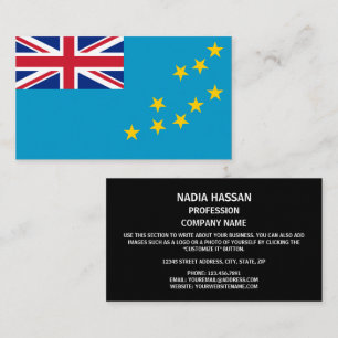 Tutaxan Flag, vlag van Tuvalu Visitekaartje