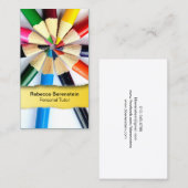 Tutor crayon couleur arraché Carte de visite jaune (Devant / Derrière)