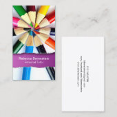 Tutor crayon couleur déchiré Carte de visite Fusch (Devant / Derrière)