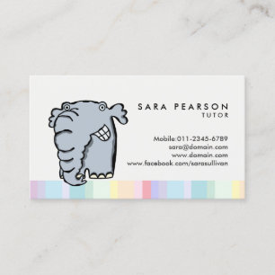 Tutor Cute Grinning Elephant Carte de visite