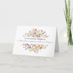 Tutor Teacher Appreciation Day Delicate Wildflower Kaart