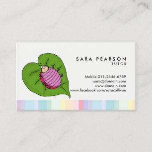 Tutor tutorial tutoring Cartoon lieveheersbeestje Visitekaartje