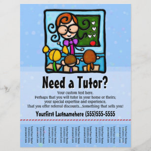 Tutor.Tutoring.Aangepaste tekst/kleur Flyer
