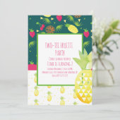 Tutti Fruitti Tropisch Dubbel Patroon Uitnodiging (Staand voorkant)
