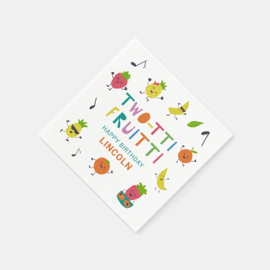 Tutti Fruitti Verjaardag Custom Schattigee vruchte Servet (Hoek)