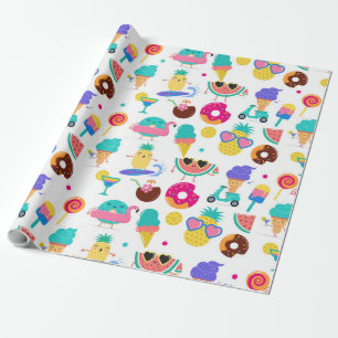 Tutti Fruitti Zomerfruit Ijsjes Feestje Cadeaupapier