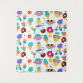 Tutti Fruitti Zomerpret Fruitijs Achtergrond Wandkleed (Voorkant)