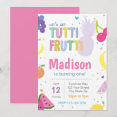 Tutti Frutii verjaardagsuitnodiging Kaart (Voorkant / Achterkant)