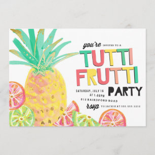 TUTTI FRUTTI anineapple verjaardagsuitnodiging Kaart