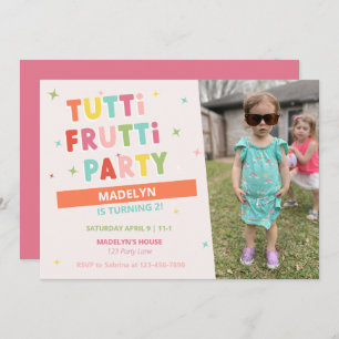 Tutti Frutti Birthday Invitation of Girl