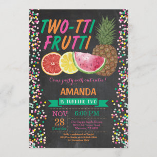 Tutti Frutti Birthday Party Invitation 2nd Bday Kaart