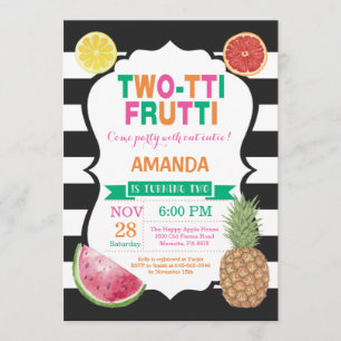 Tutti Frutti Birthday Party Invitation 2nd Bday Kaart