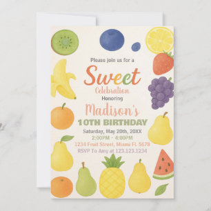 Tutti Frutti Birthday Uitnodiging