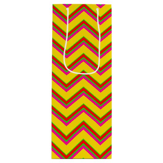 Tutti-Frutti Chevron 1-WINE GIFT BAG Wijn Cadeautas (Voorkant)