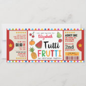 Tutti Frutti deuxième anniversaire invitation (Devant)