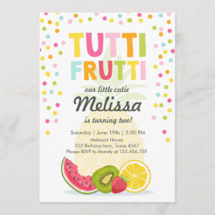 Tutti frutti feest nodigen Tutti frutti verjaardag Kaart