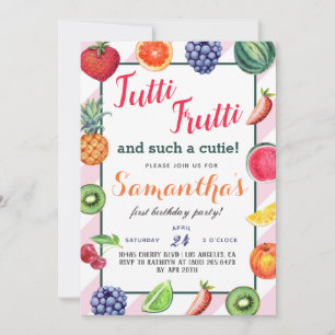 Tutti Frutti Fruit Verjaardagsuitnodiging Kaart
