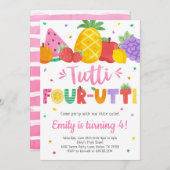Tutti Frutti Invitation à quatre-utti 4e anniversa (Devant / Derrière)