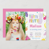 Tutti Frutti Invitation de fête d'anniversaire (Devant / Derrière)