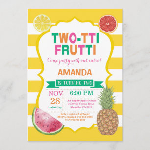Tutti Frutti Invitation fête d'anniversaire 2e Ann