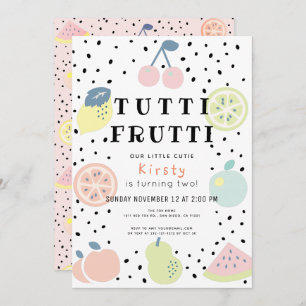 Tutti Frutti Pastel Fruit 2e verjaardag Kaart