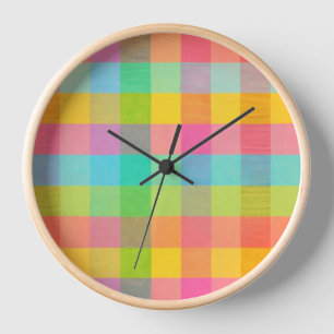 Tutti Frutti Plaid - Horloge À damiers Mur colorée