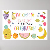 Tutti Frutti Rainbow Birthday Party Welcome Banner Poster (Voorkant)