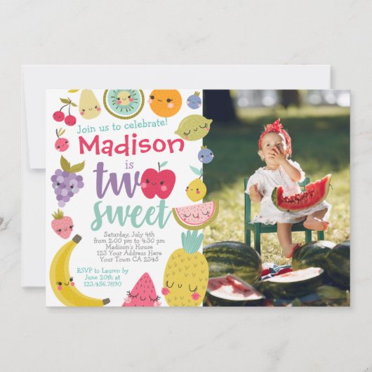 Tuttifrutti 2e Invitation d'anniversaire (Devant)