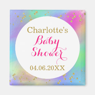 Tuttige Baby Shower Kleurrijke Eenhoorn Gouden Gli Magneet