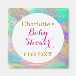 Tuttige Baby Shower Kleurrijke Eenhoorn Gouden Gli Magneet