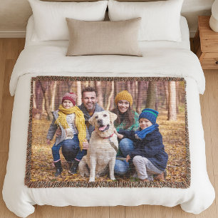 Tuttige op maat gemaakte familiefoto ingeweven deken