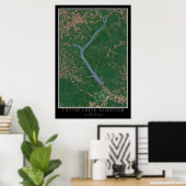 Tuttle Creek Reservoir Kansas Satellite Poster Map (Thuiskantoor)