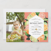 Tutty Fruity Citrus Photo Anniversaire Invitation (Devant)