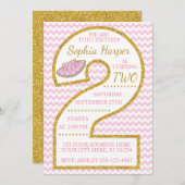 Tutu 2e verjaardag uitnodiging | Ballerina (Voorkant / Achterkant)