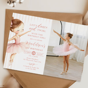 Tutu Ballerina Ballet Danser Meisje Verjaardag Fot Kaart