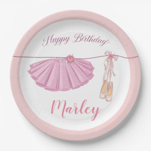 Tutu Ballerina Dance Happy Birthday Party Papieren Bordje