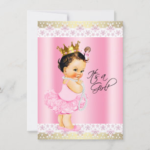 Tutu Ballerina Parel Baby Meisje Shower Kaart